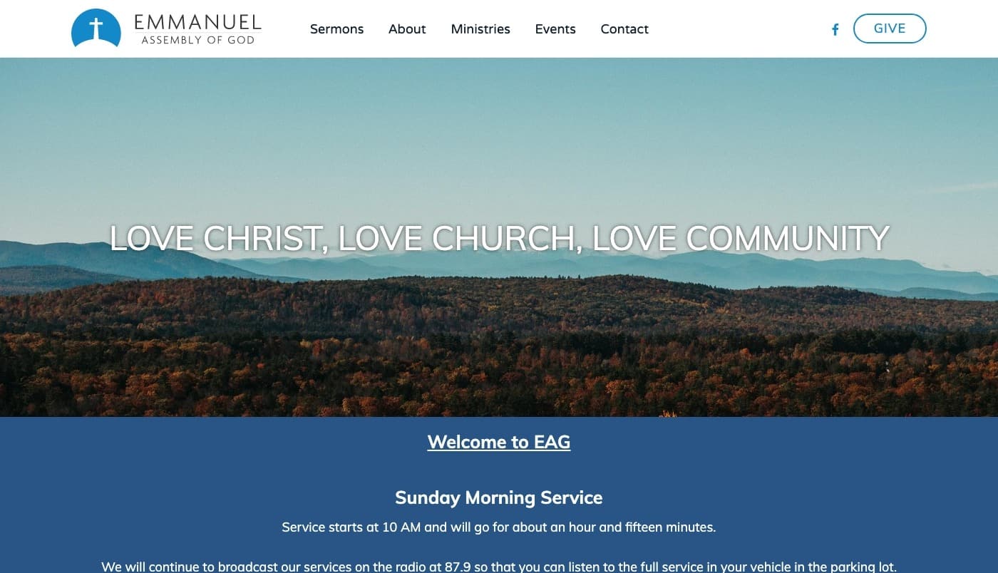 Emmanuel Assembly website screenshot