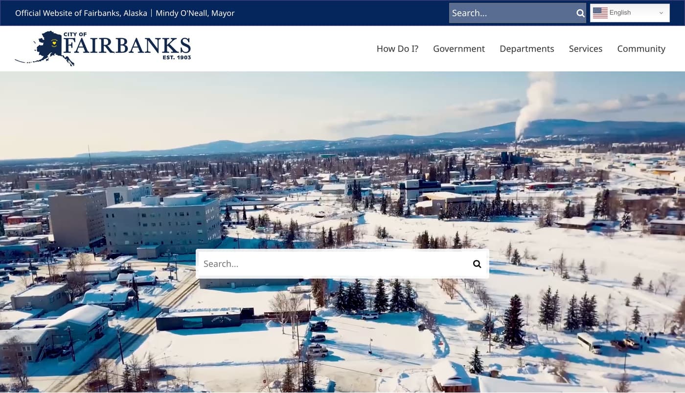 City of Fairbanks, Alaska website screenshot