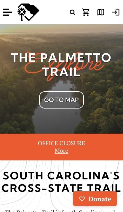 Palmetto Trails mobile website screenshot