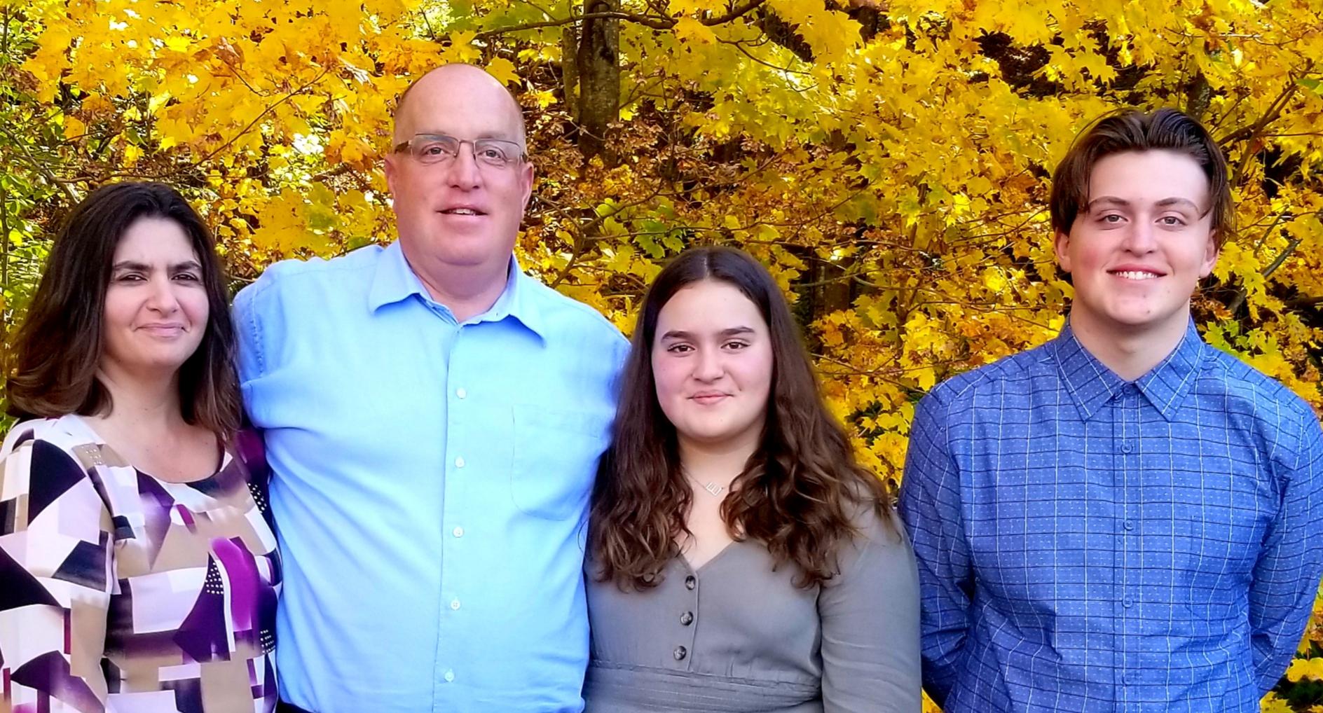 Bill Guinasso pictured with his wife Christine, son AJ, and daughter Emily