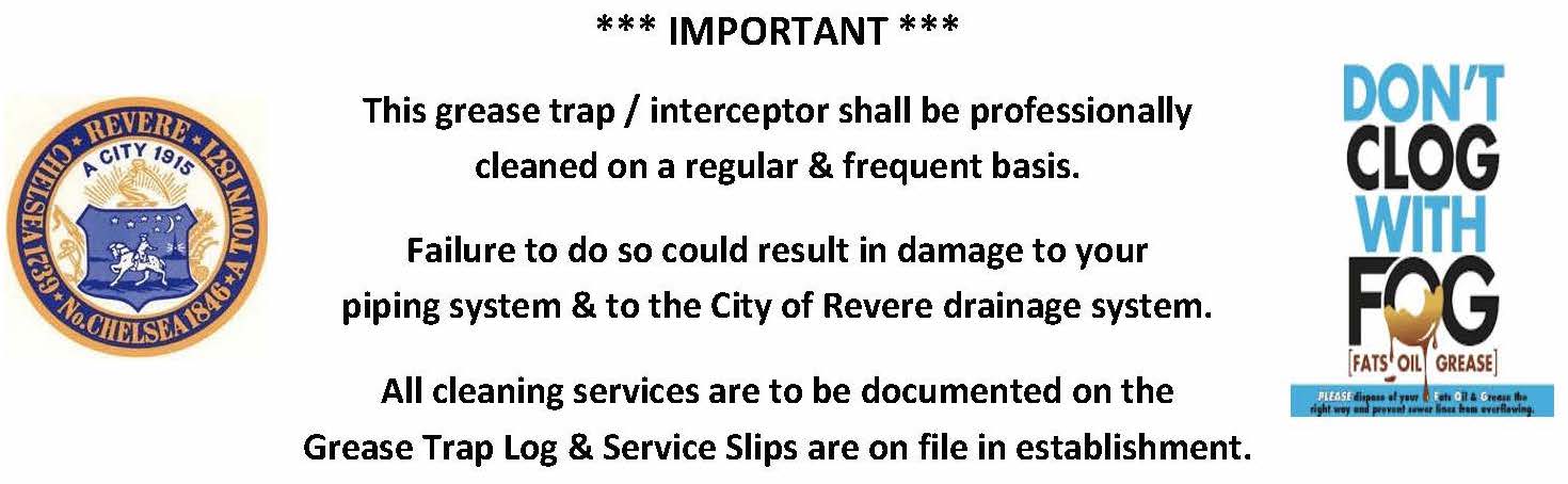 Grease Trap Sticker