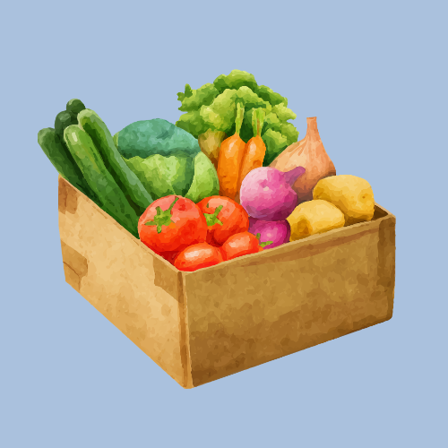 illustration of fresh vegetables in a box