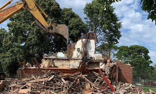 Building being torn down