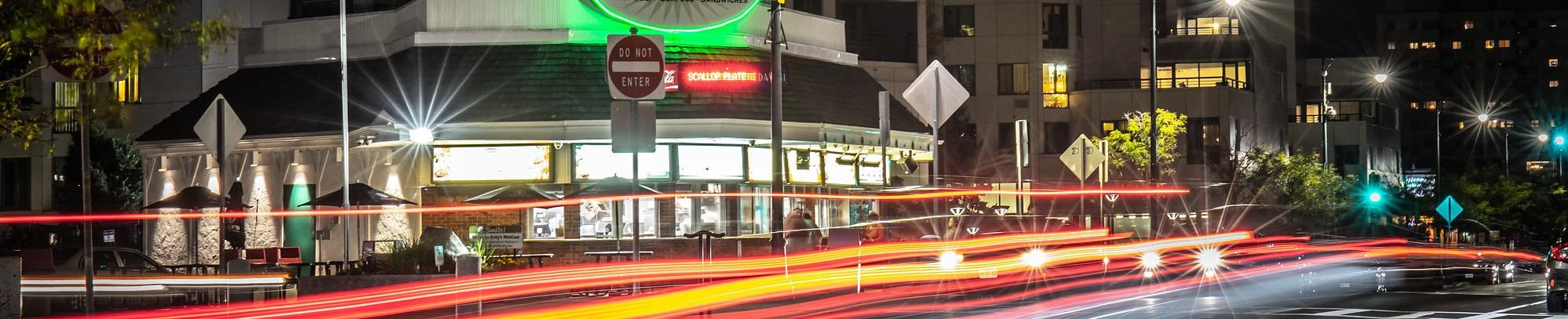 Street with blurred lights