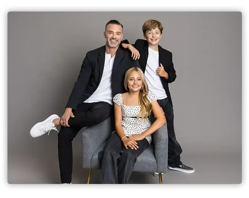 ryan c javenbahkt ceo of sleeptest.com with his family