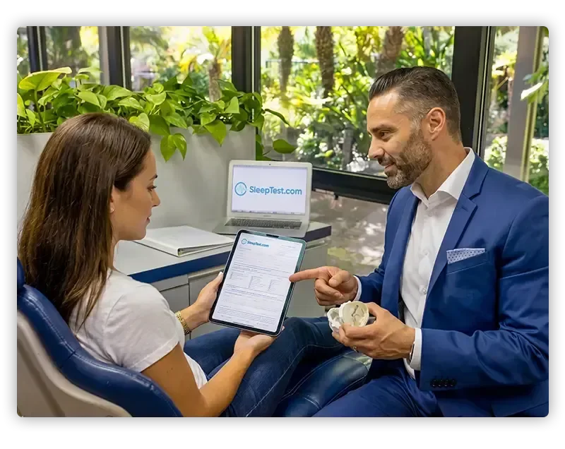 ryan explaining sleep test to medical provider