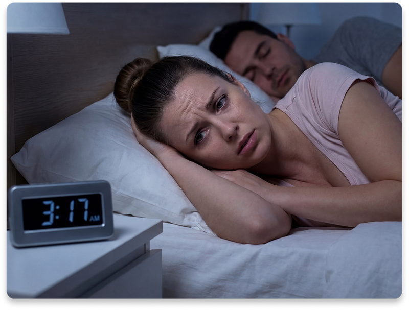 woman having trouble sleeping