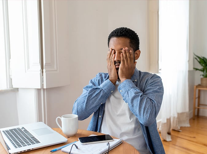 man tired because of sleep apnea