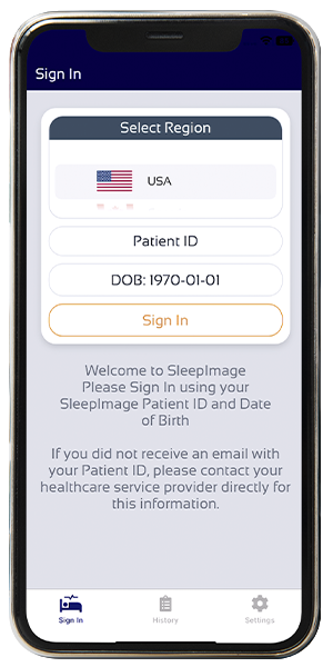 sign in screen on an ios device