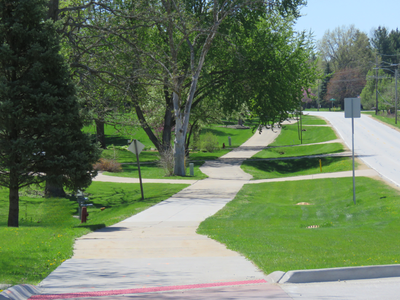 Looking south along 1st Street in Long Grove