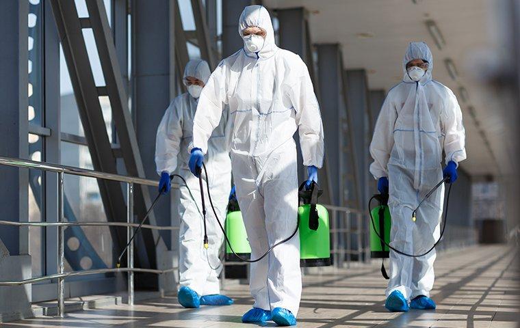 techs disinfecting a commercial building