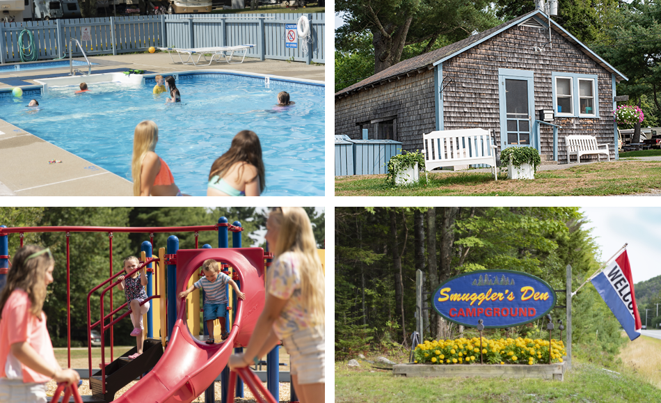 swimming pool, playground, island explorer bus stop at smuggler's den