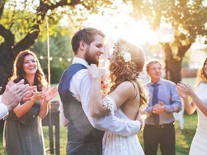 Planning An Event? Ask About Our Special Event Mosquito & Tick Service happy couple married outside without mosquitoes or ticks biting their guests