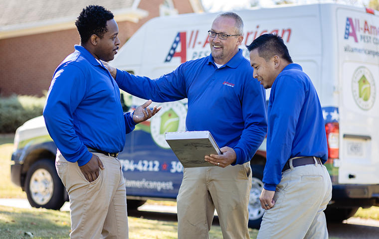 Learn More About Home Pest Control In Murfreesboro TN all american tech mentoring other techs outside murfreesboro home
